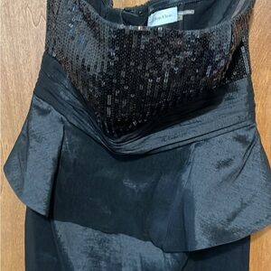 Calvin Klein Black Sequin Peplum Dress